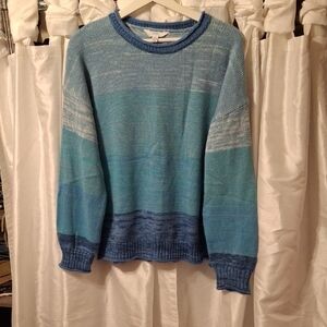 Time and Tru Blue Gradient Crew Neck Sweater XL